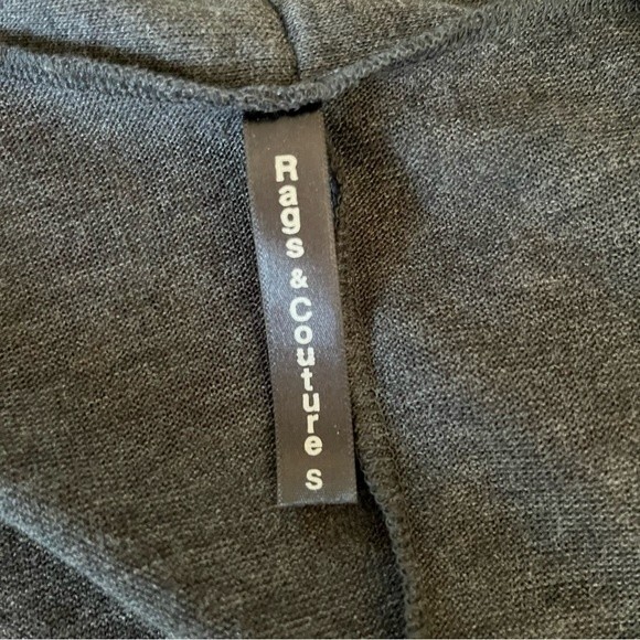 Rags & Couture Open Front Drape Cardigan Gray Size Small - Picture 7 of 10
